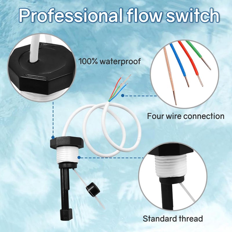 Bootuu Flow Switch for Intellichlor Ic40, 520736 Intellichlor Flow Sensor Switch Replacement Kit, for IC15, IC20, IC40, IC60 Salt Chlorinator Systems - Image 2